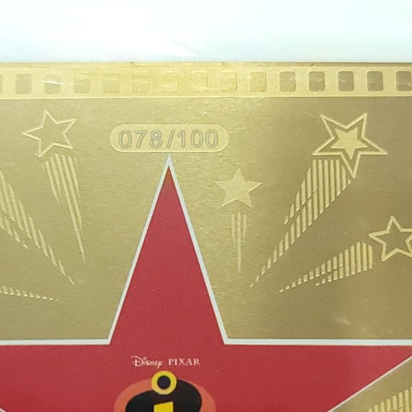 Walk Of Fame The Incredibles Limited Disney 78/100 Pixar 37th Oscar Metal Card - Picture 5 of 5